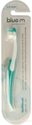 Ультрамягкая детская зубная щётка Bluem Ultra Soft Toothbrush для детей 4–12 лет, зелёная, 1 шт