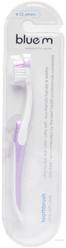 Ультрамягкая детская зубная щётка Bluem Ultra Soft Toothbrush для детей 4–12 лет, лиловая, 1 шт