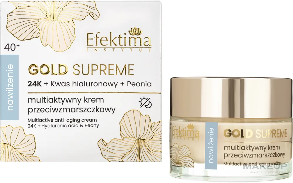 Крем для лица Efektima Gold Supreme увлажняющий 40+ с гиалуроновой кислотой и золотом 50 мл