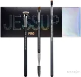 Набор кистей для бровей Jessup Eyebrow Kit T326 3 шт. из натурального дерева — фото 1
