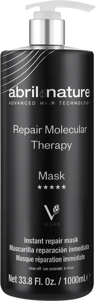 Восстанавливающая маска для волос Abril et Nature Molecular Therapy укрепление структуры, креатин, гиалуронат, экстракт водорослей, 200 мл