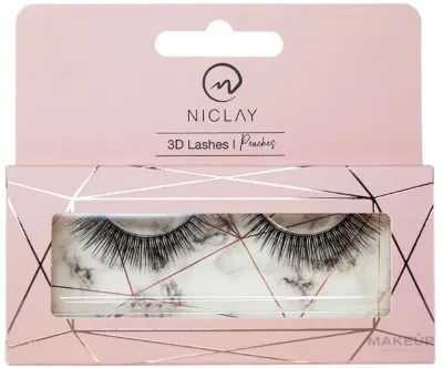 Ресницы накладные Niclay 3D Lashes Peaches подкрученные, многоразовые, 2 шт