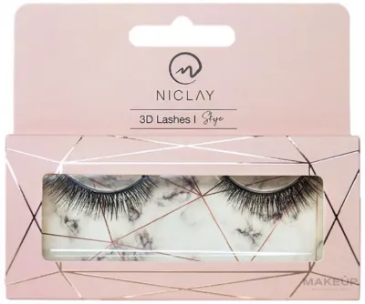 Ресницы накладные Niclay 3D Lashes Skye чёрные, многоразовые, 2 шт