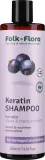 Шампунь Folk&Flora Keratin для повреждённых и тусклых волос, с кератином, алоэ и центеллой азиатской, 400 мл, Латвия — фото 1