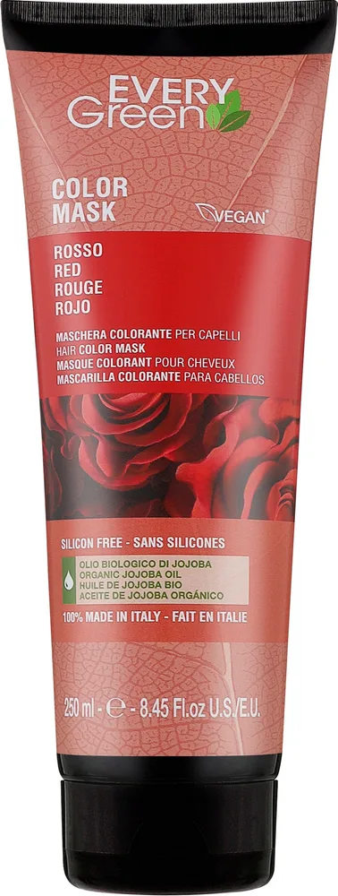 Тонирующая маска для волос EveryGreen Hair Color, органическое масло жожоба, тонирующие пигменты, 250 мл, оттенок Red