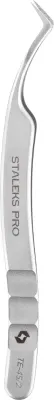 Пинцет для ресниц Staleks Pro Expert 45 Type 2 TE-45/2 профессиональный, L-образный, с нанонасечками, 1 шт