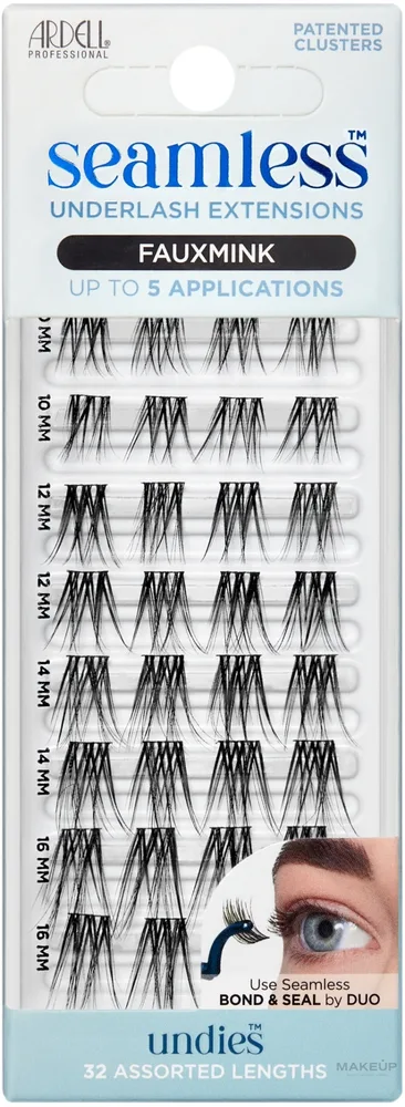 Ресницы накладные Ardell Seamless Underlash Extensions Faux Mink пучковые, чёрные, разной длины, 32 шт