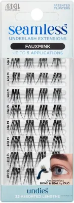 Ресницы накладные Ardell Seamless Underlash Extensions Faux Mink пучковые, чёрные, разной длины, 32 шт
