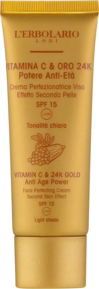 Крем для лица тонирующий L'Erbolario Vitamin C And 24K Gold SPF 15 сияющий оттенок 50 мл