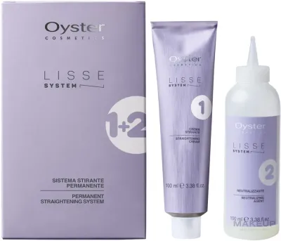 Набор для выпрямления волос Oyster Cosmetics Lisse System крем нейтрализатор и перчатки 2x100 мл