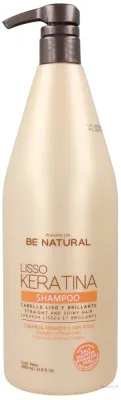 Шампунь Placenta Life Be Natural Lisso Keratina с кератином, для непослушных вьющихся волос, 1000 мл, Перу