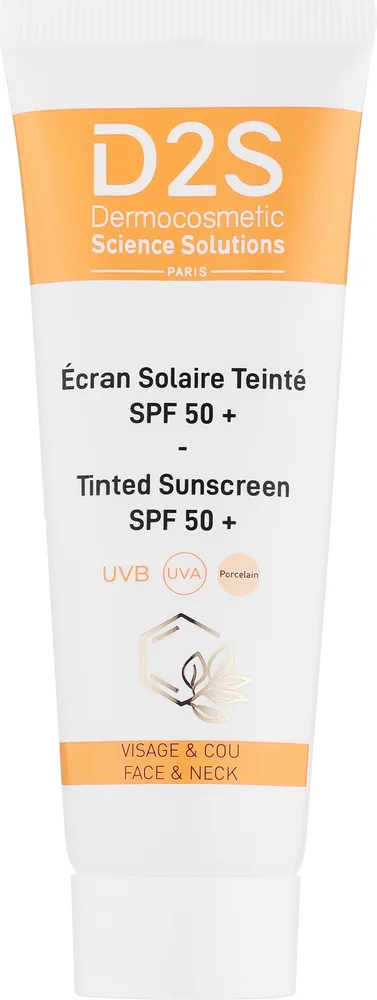 Крем солнцезащитный тонирующий D2S Tinted Sunscreen SPF50 оттенок фарфор 50 мл