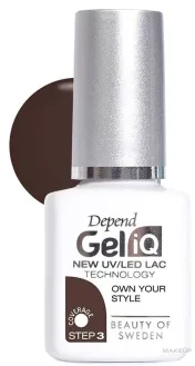 Depend Cosmetic Depend Gel iQ New Uv/Led Lac - Полустойкий лак для ногтей Depend Gel iQ New Uv/Led Lac, шаг 3, высокая кроющая способность, 5 мл, оттенок Own Your Style