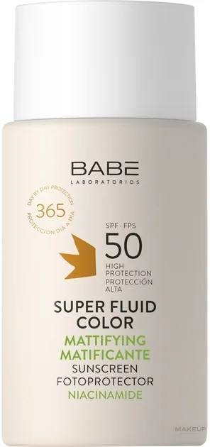 Флюид солнцезащитный Babe Laboratorios Sun Protection тонирующий, матирующий, SPF50, 50 мл