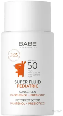 Крем-флюид солнцезащитный детский Babe Laboratorios Pediatric SPF 50, с пантенолом и пребиотиком, 50 мл