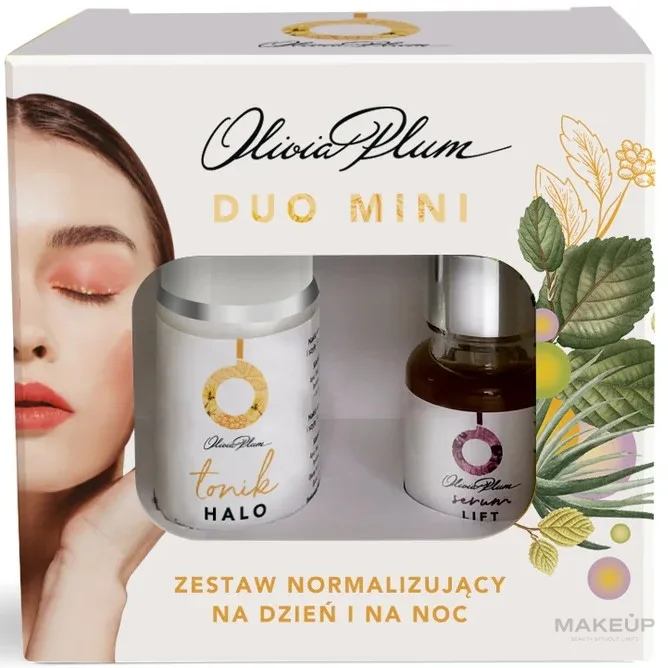 Набор для лица Olivia Plum Duo Mini разглаживающая сыворотка и тоник с ниацинамидом и зеленым чаем 15+30 мл