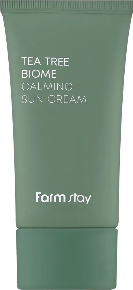 Солнцезащитный крем для лица FarmStay Tea Tree Biome Calming Sun Cream успокаивающий, SPF50+, 50 мл