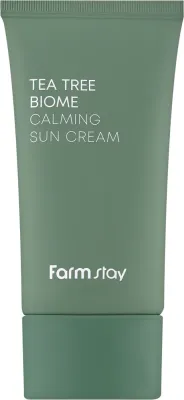 Солнцезащитный крем для лица FarmStay Tea Tree Biome Calming Sun Cream успокаивающий, SPF50+, 50 мл