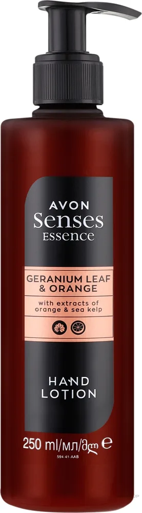 Лосьон для рук Avon Senses Essence Geranium Leaf and Orange Hand Lotion «Лист герани и апельсин», с дозатором, 250 мл