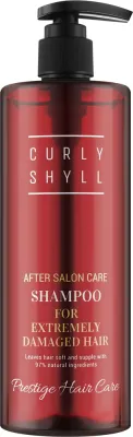Шампунь Curly Shyll After Salon Care восстанавливающий, для сильно повреждённых волос, с коллагеном, кератином и гиалуроновой кислотой, 360 мл, Корея