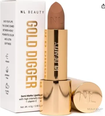 Помада для губ NL Beauty Gold Digger Lipstick бархатистая, стойкая, 4,5 г