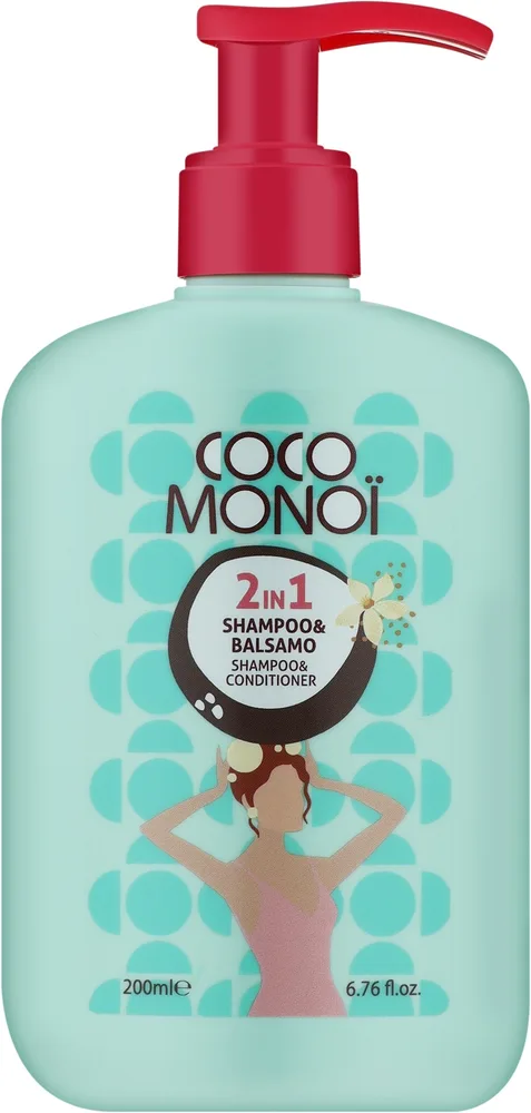 Шампунь и бальзам 2 в 1 Coco Monoi Shampoo Balsamo с ароматом кокоса и цветка тиаре, 200 мл