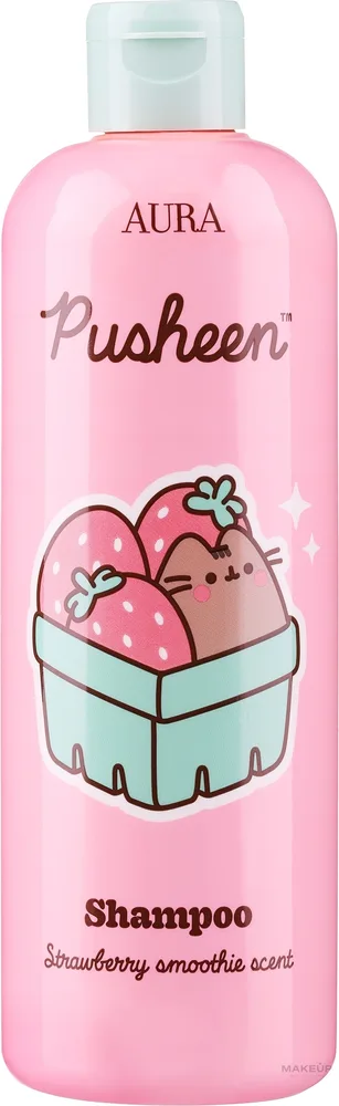 Шампунь для волос Aura Cosmetics Pusheen Shampoo Strawberry Smoothie Scent с ароматом клубничного смузи, 500 мл