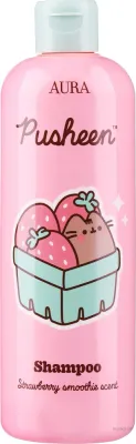 Шампунь для волос Aura Cosmetics Pusheen Shampoo Strawberry Smoothie Scent с ароматом клубничного смузи, 500 мл