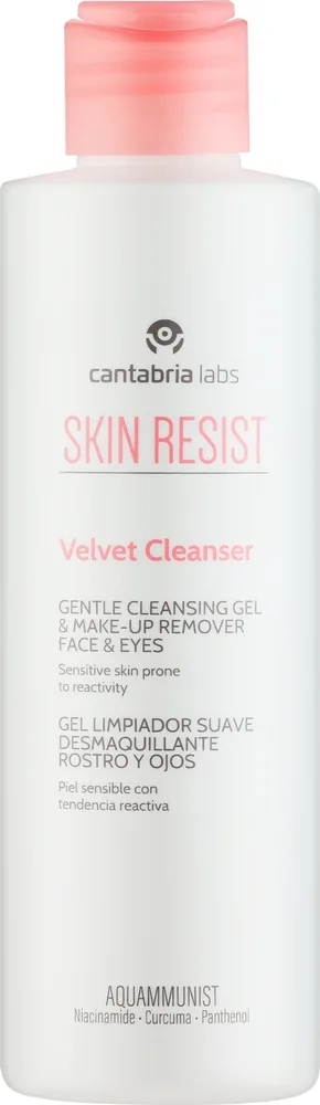 Cantabria Labs Skin Resist Velvet Cleanser Gel гель очищающий бархатистый с пантенолом и ниацинамидом, для лица и шеи 200 мл