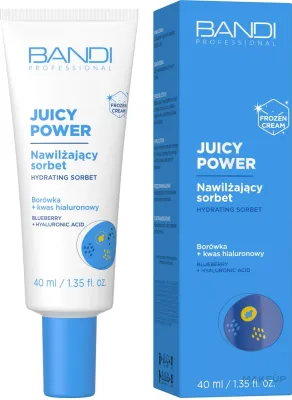 Bandi Professional Bandi Professional Juicy Power Hydrating Sorbet Blueberry + Hyaluronic Acid - Крем-сорбет для лица Bandi Juicy Power с черникой увлажняющий 40 мл