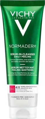 Vichy Normaderm Serum-In-Cleanser Daily Peeling гель-сыворотка для умывания с салициловой и гликолевой кислотой, для проблемной кожи лица и тела 125 мл
