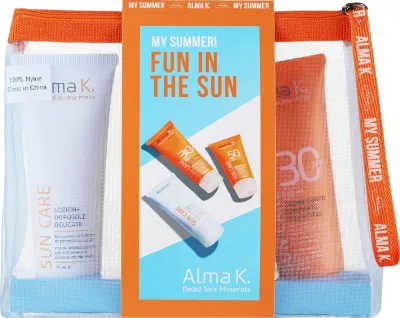 Солнцезащитный набор Alma K. Fun In The Sun Kit: крем для лица SPF 50, крем для тела SPF 30, лосьон после загара