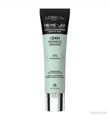 L'Oreal Paris Podkład do twarzy - База под макияж L'Oreal Prime Lab 24H Redness Eraser зелёная, нейтрализующая покраснения, 30 мл