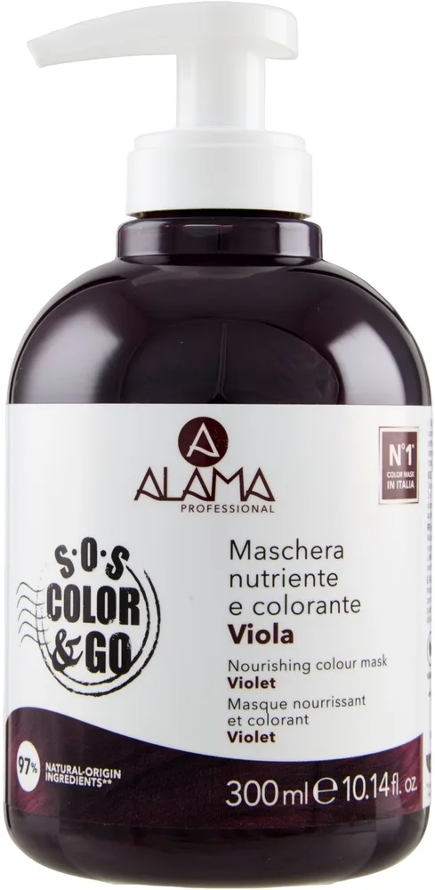 Тонирующая маска для окрашенных волос Alama Professional Color, масло ши, масло таману, тонирующие пигменты, 300 мл, оттенок Violet