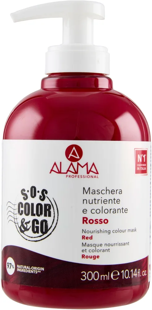 Тонирующая маска для окрашенных волос Alama Professional Color, масло ши, масло таману, тонирующие пигменты, 300 мл, оттенок Red