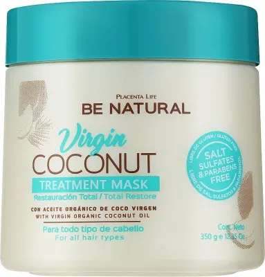 Маска для волос Be Natural Virgin Coconut Treatment Mask с кокосовым маслом, увлажняющая, 350 мл