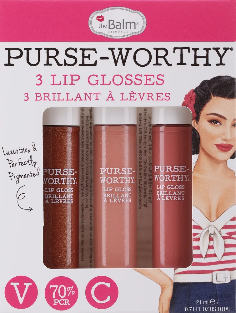 Набор блесков для губ theBalm Purse-Worthy три оттенка 3x7 мл