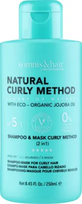 Шампунь-маска Somnis & Hair Curly Method 2в1, для кудрявых волос, без сульфатов и силиконов, с маслом жожоба, 250 мл, Испания