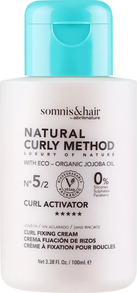 Крем-активатор локонов Somnis & Hair Curl Activator фиксирующий, для вьющихся волос, с маслом жожоба, термозащита, веганский, 100 мл