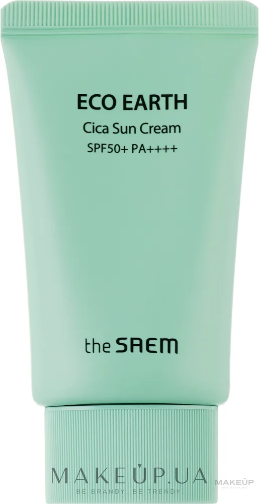 The Saem Eco Earth Cica Sun Cream крем солнцезащитный для лица и тела с центеллой и мятой, минеральные фильтры, 50 г