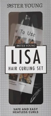 Набор для завивки волос Sister Young Lisa Hair Curling Set Black, валик, резинки и зажим-краб, чёрный