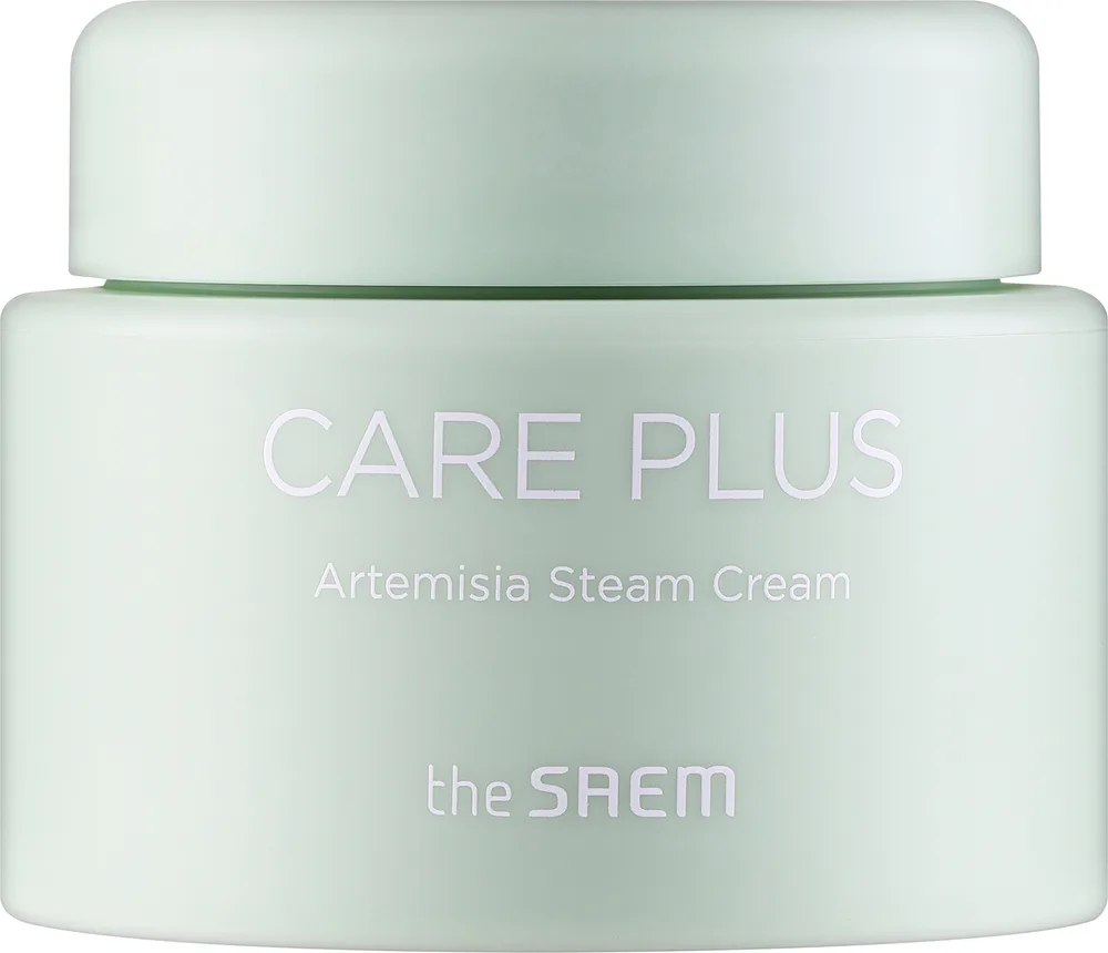 The Saem Care Plus Artemisia Steam Cream крем для лица успокаивающий с полынью и маслом ши 100 мл, для чувствительной кожи, от покраснений