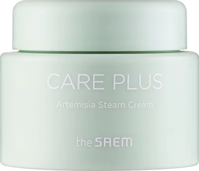 The Saem Care Plus Artemisia Steam Cream крем для лица успокаивающий с полынью и маслом ши 100 мл, для чувствительной кожи, от покраснений