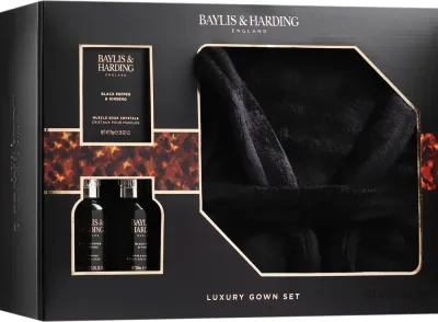 Набор Baylis & Harding Black Pepper & Ginseng гель для душа 100 мл гель для умывания 100 мл соль для ванны 75 г и халат