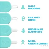 Очиститель 3 в 1 Frida Baby 3-in-1 Nose, Nail + Ear Picker для носа, ушей и ногтей ребёнка, 4 насадки — фото 2