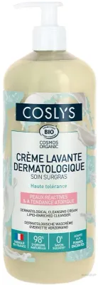 Очищающий крем Coslys Dermatological Cleansing Cream, с ароматом миндаля, для чувствительной и атопичной кожи, 1000 мл