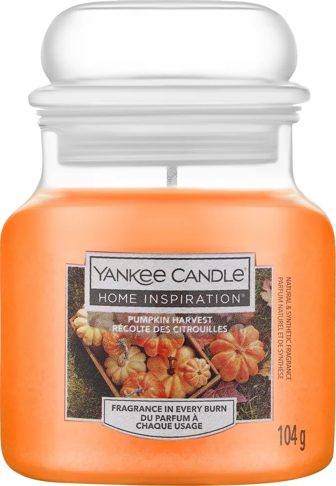 Свеча ароматическая Yankee Candle Home Inspiration Pumpkin Harvest в банке, тыква, ваниль и пряности, 104 г