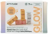 Дорожный набор для лица Attitude Oceanly Phyto-Glow стик-очищение сыворотка с витамином C крем и масло с водорослями 4x8.5 г — фото 1
