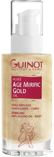 Масло для тела Guinot Huile Age Mirific Gold Oil питательное мерцающее для золотистого загара 90 мл