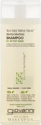 Шампунь с чайным деревом Giovanni Eco Chic Hair Care Tea Tree Triple Invigorating Shampoo, тонизирующий, 250 мл